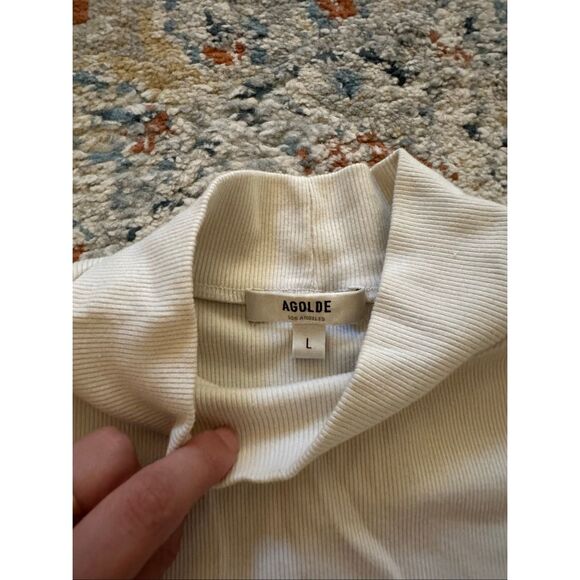 Agolde Women's Ribbed Mock Neck Tee - Picture 4 of 6